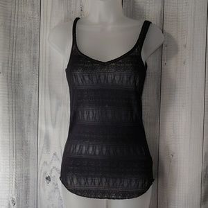 Aeropostale black crocheted tank top